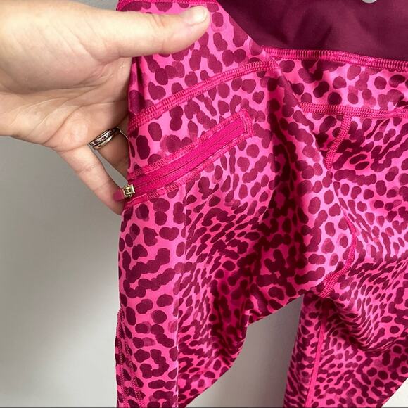 Lululemon | Run Top Speed Crop Legging Capri Athletic Running Pant Polkadot Pink - Picture 8 of 10
